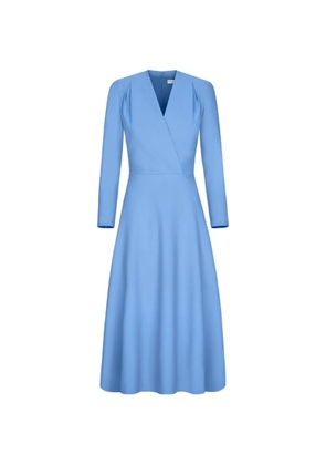 Oscar de la Renta wool-blend long-sleeve dress - Blue