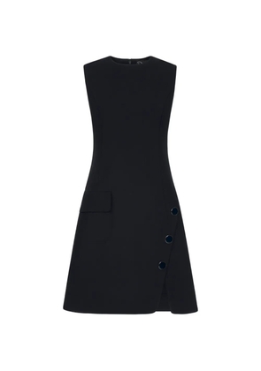 Oscar de la Renta button-detailed sleeveless dress - Blue