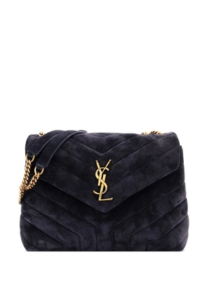Saint Laurent Pre-Owned Loulou Matelasse Chevron Suede Small shoulder bag - Blue