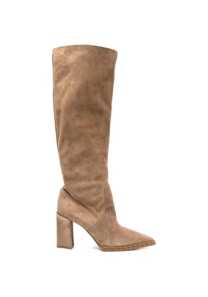 Rayla K block heel pointed boots - Neutrals