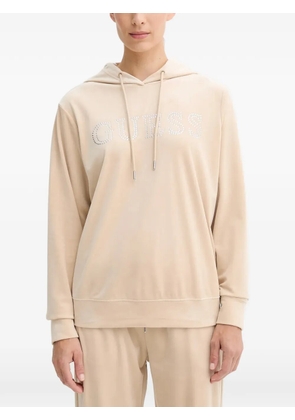GUESS USA logo-embellished hoodie - Neutrals