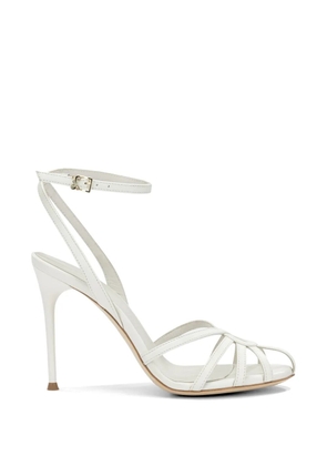 Sergio Levantesi strappy leather heeled sandals - White