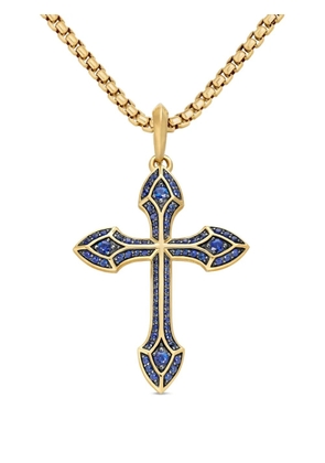 David Yurman 18kt yellow gold Gothic Cross amulet (36.5mm)