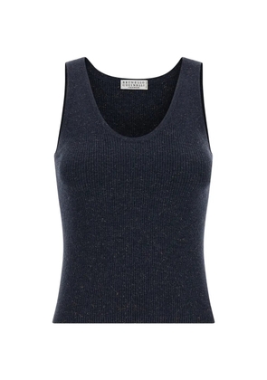 Brunello Cucinelli ribbed sparkling tank top - Blue