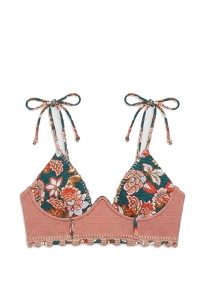 Del Maar Mullu floral-print bikini top - Green