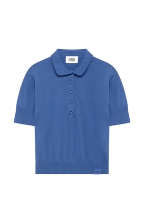 ALPHA STUDIO knitted short-sleeved polo shirt - Blue