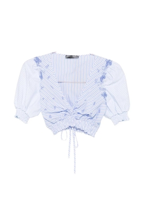 Ermanno Scervino floral-embroidered top - Blue
