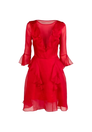 Catalina Rhea ruffled silk dress - Red