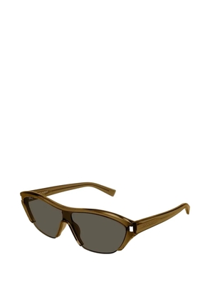 Saint Laurent geometric-frame sunglasses - Brown