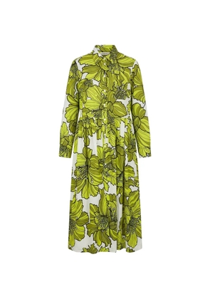 Odeeh Hibiscus floral-pattern midi dress - Green