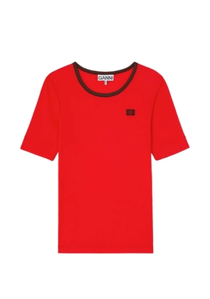 GANNI logo-detail T-shirt - Red