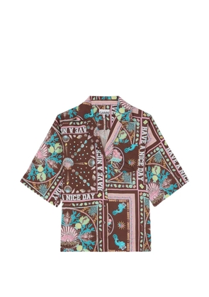 GANNI printed shirt - Brown
