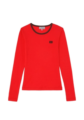 GANNI long-sleeve T-shirt - Red