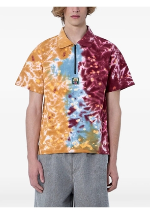Brain Dead tie-dye zip-collar polo shirt - Orange