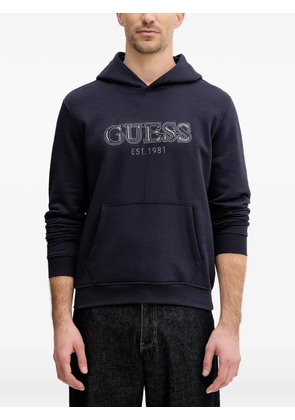 GUESS USA logo-embroidered hoodie - Blue