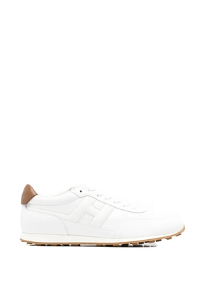 Hogan logo-patch leather sneakers - White