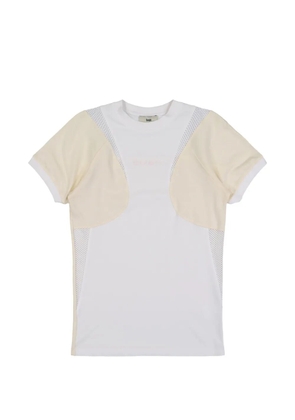 GmbH patchwork mesh-insert T-shirt - Neutrals