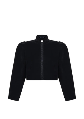 TATUNA puff-sleeved velvet jacket - Black
