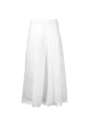 Waimari Kaluha lace-trimmed embroidered maxi skirt - White