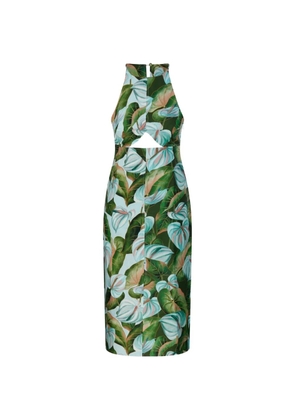 FARM Rio cut-out floral-print midi dress - Green