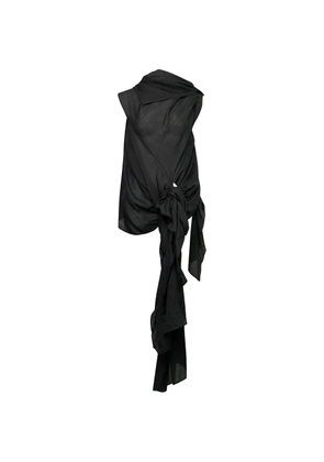 Yohji Yamamoto twisted-detail sleeveless blouse - Black