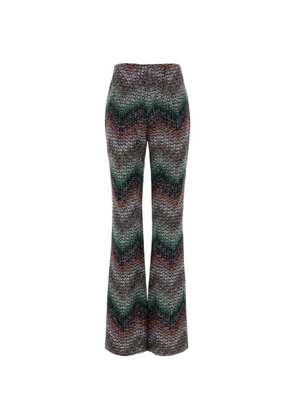 Missoni zigzag-knit flared trousers - Black