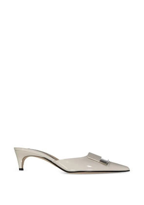 Sergio Rossi sr1 plaque-detail mules - Neutrals