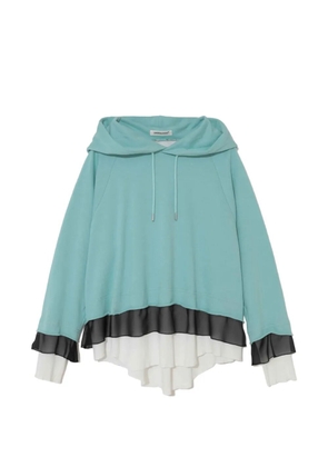 Undercover layered ruffled hoodie - Blue