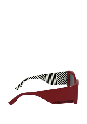 Karl Lagerfeld stripe-pattern geometric-frame sunglasses - Red