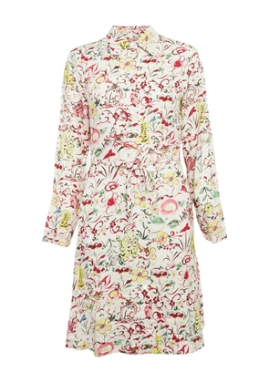 Kenzo Pre-Owned floral-print belted dress - White