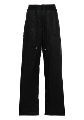 Lauren Ralph Lauren drawstring-waist linen trousers - Black