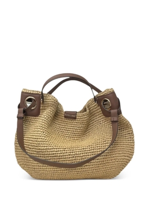 Borbonese large London woven shoulder bag - Neutrals