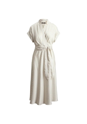 Lauren Ralph Lauren stripe-pattern wrap-style dress - Neutrals