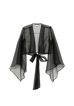 LE RJTANGE sheer-finish flared-sleeve blouse - Black