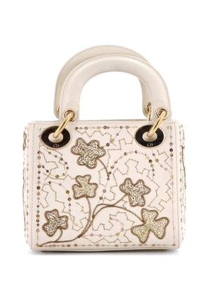Christian Dior Pre-Owned Lady Dior Chain Bag Embroidered Calfskin Mini satchel - Gold