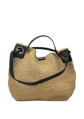 Borbonese Large London woven shoulder bag - Neutrals