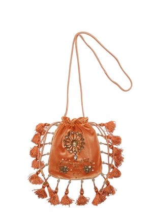 MALIPARMI bead-embellished tassel cross body bag - Orange