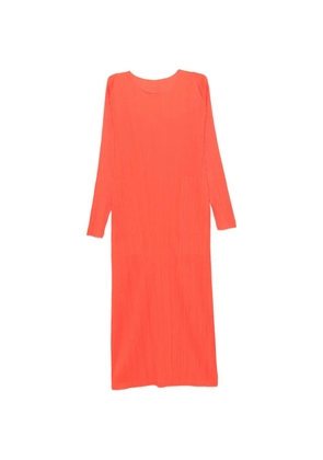 Pleats Please Issey Miyake pleated long-sleeve midi dress - Red