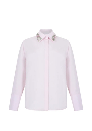 Genny crystal-embellished concealed-fastening shirt - Pink