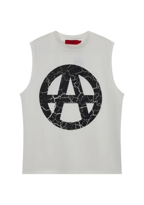 ACUPUNCTURE 1993 anarchy-print sleeveless T-shirt - White