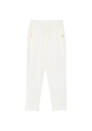 LIU JO elasticated-waistband button-detail trousers - Neutrals