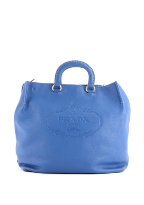 Prada Pre-Owned Embossed Logo Convertible Open Tote Vitello Daino Large shoulder bag - Blue
