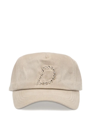 dime stud-embellished waxed cap - Neutrals