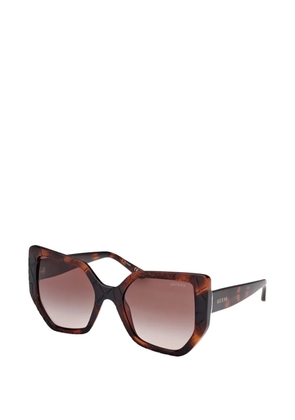 GUESS USA geometric-frame tortoiseshell-effect sunglasses - Brown