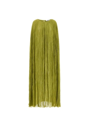 Federica Bonifaci pleated silk maxi dress - Green