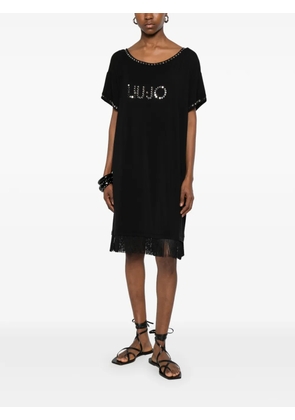 LIU JO stud-embellished fringe-trim dress - Black
