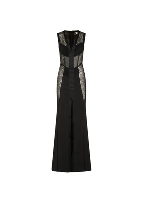 Elisabetta Franchi lace-insert ruched maxi dress - Black