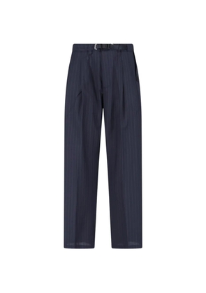 White Sand pinstripe belted trousers - Blue
