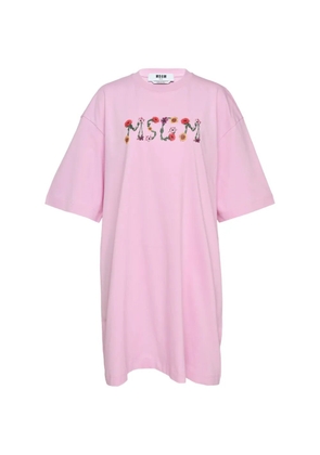 MSGM floral-logo mini T-shirt dress - Pink