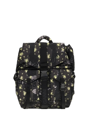 GANNI Re-Tech floral-print backpack - Black